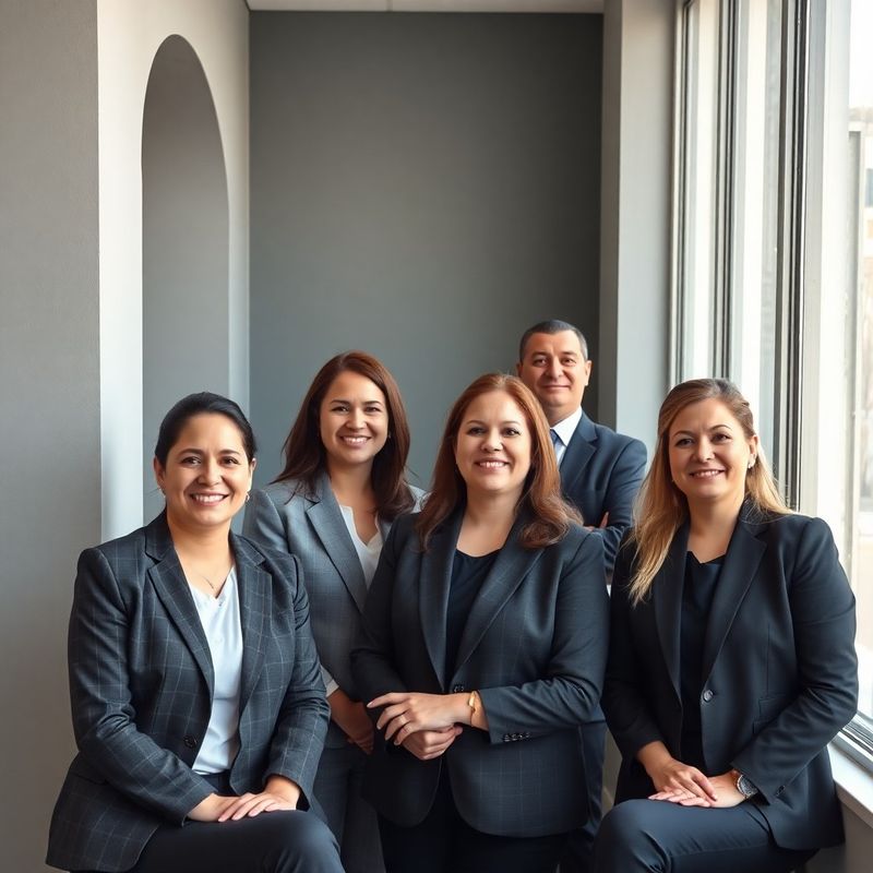 Retrato grupal de un pequeño equipo profesional de seguros