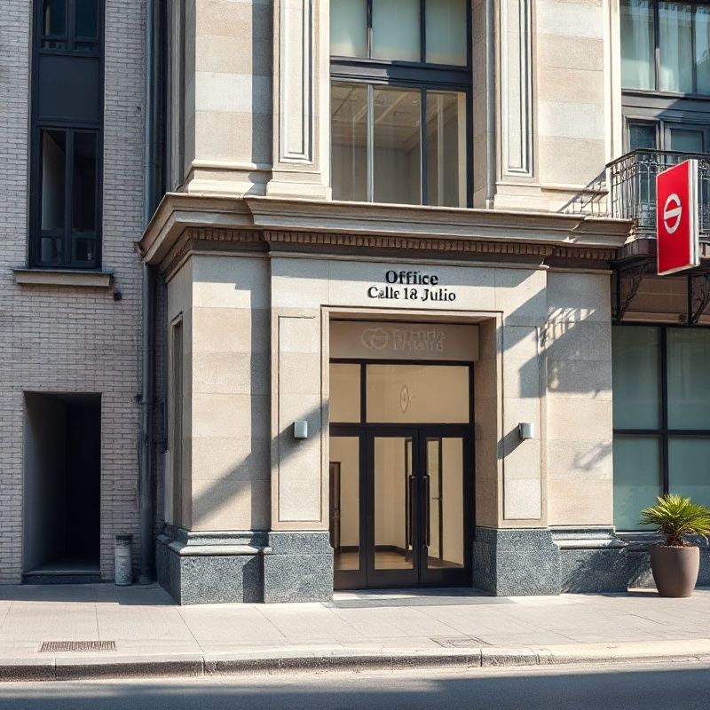 Entrada del edificio de oficinas en Calle 18 de Julio